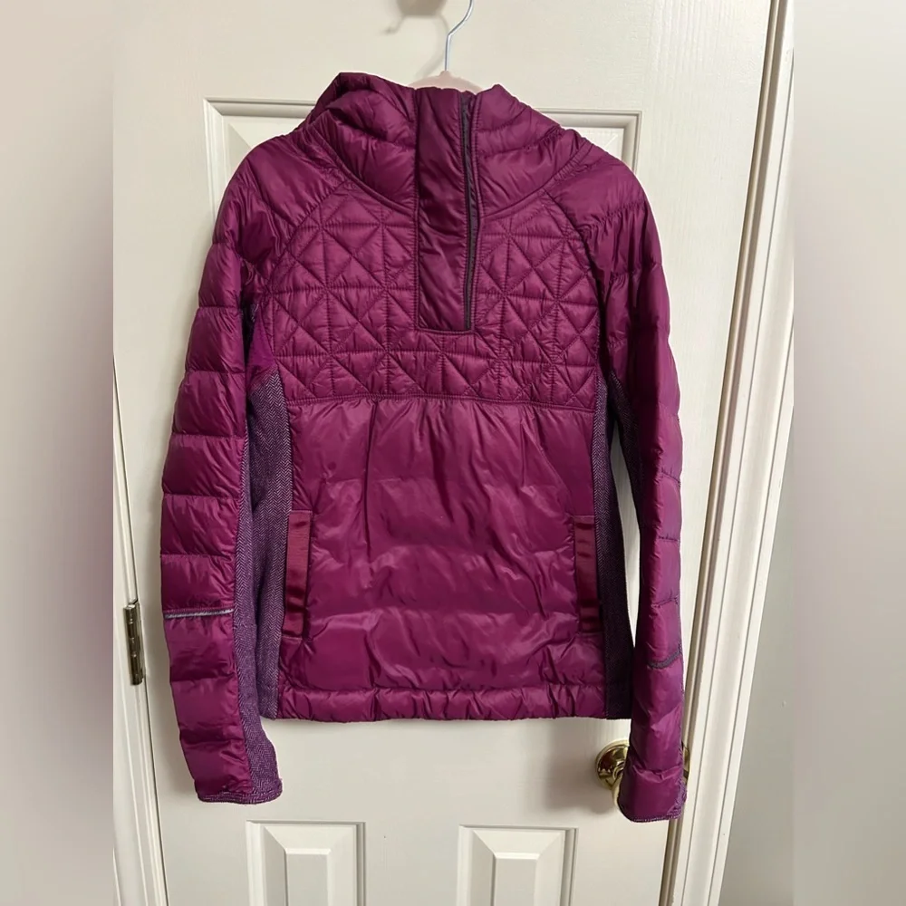 Ivivva (by Lululemon) Magenta Up To Snow Good Down Jacket Zip Hooded Size 10